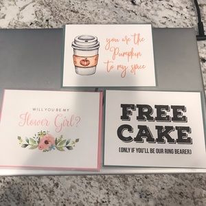 Bridesmaid, flower girl and ring bearer proposal cards